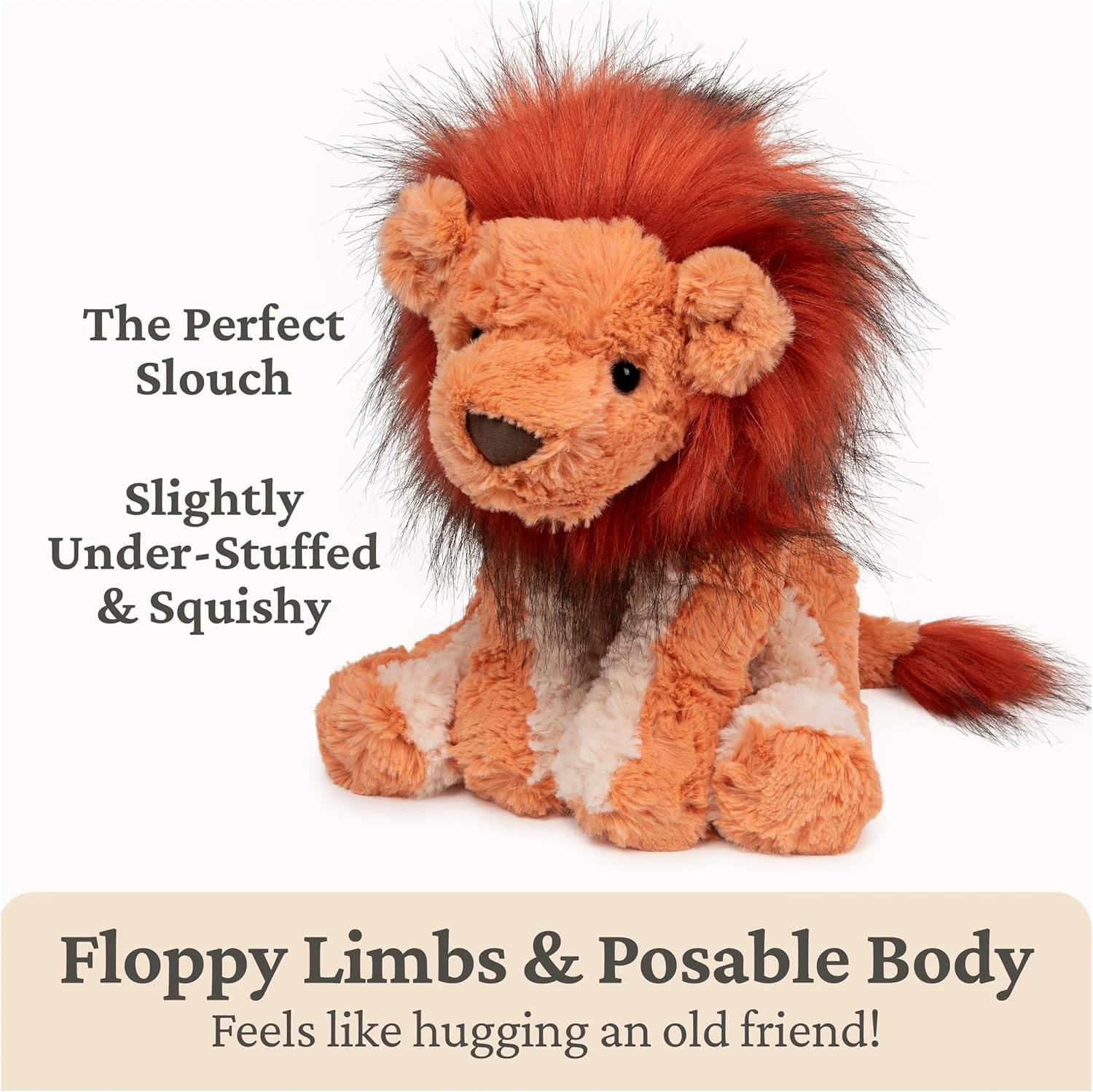 New GUND Cozys Lion Plush Stuffed Animal (Orange/Red) - Image 4