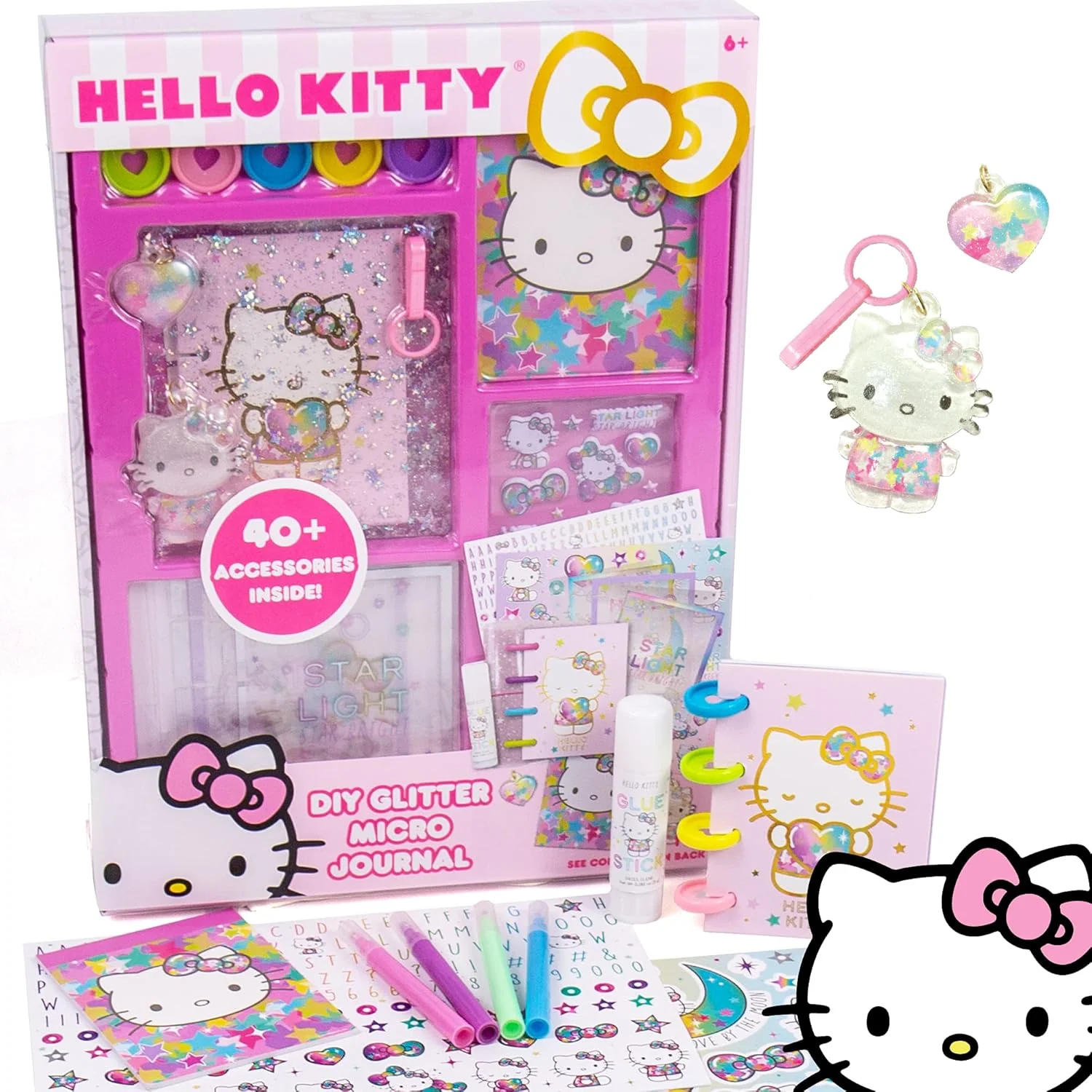 New Horizon Group USA Hello Kitty DIY Glitter Micro Journal Stationery Set