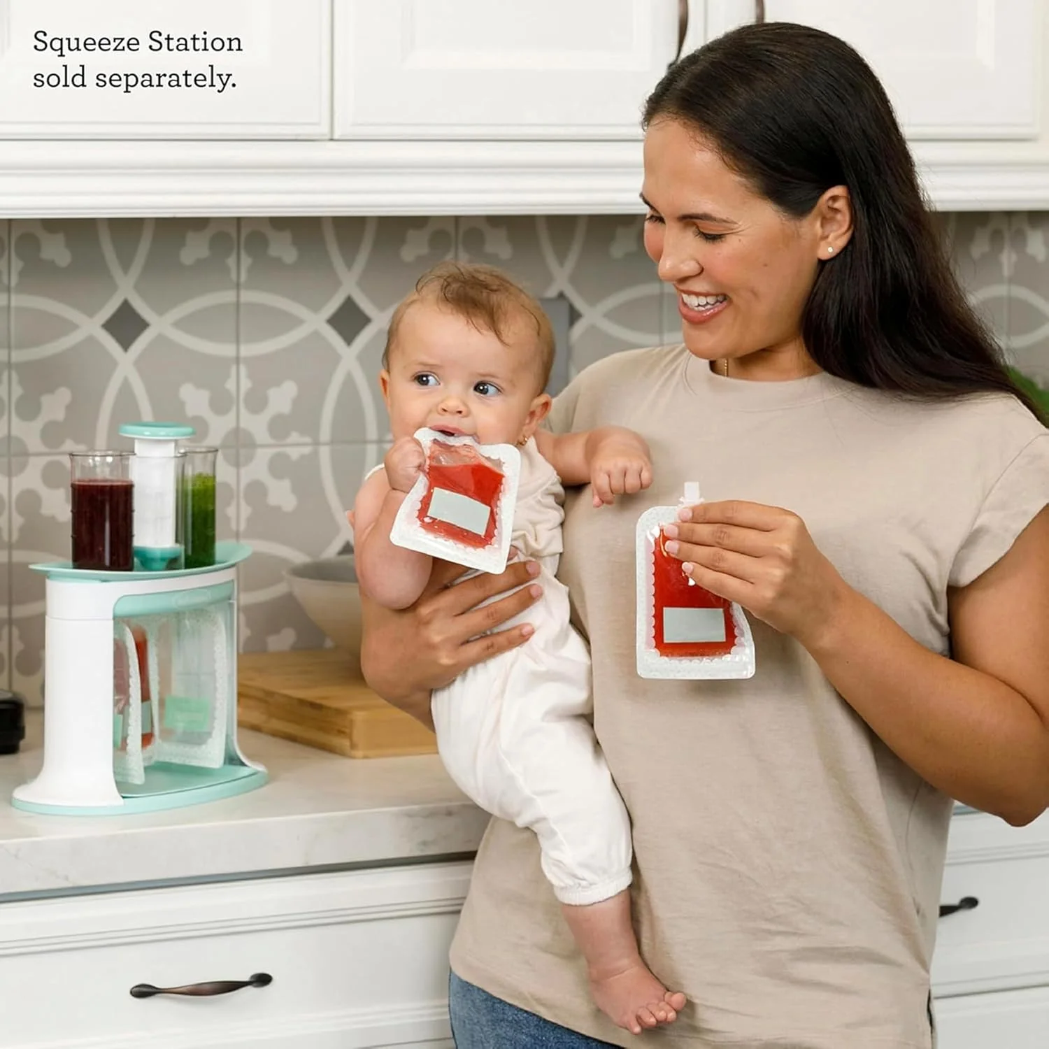 New Infantino Reusable Squeeze Pouches for Homemade Baby Food, 3.5 oz, Pack of 25 - Image 2