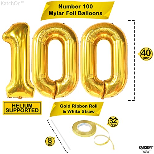 New KatchOn Gold Number 100 Balloon 40 Inch - Image 4