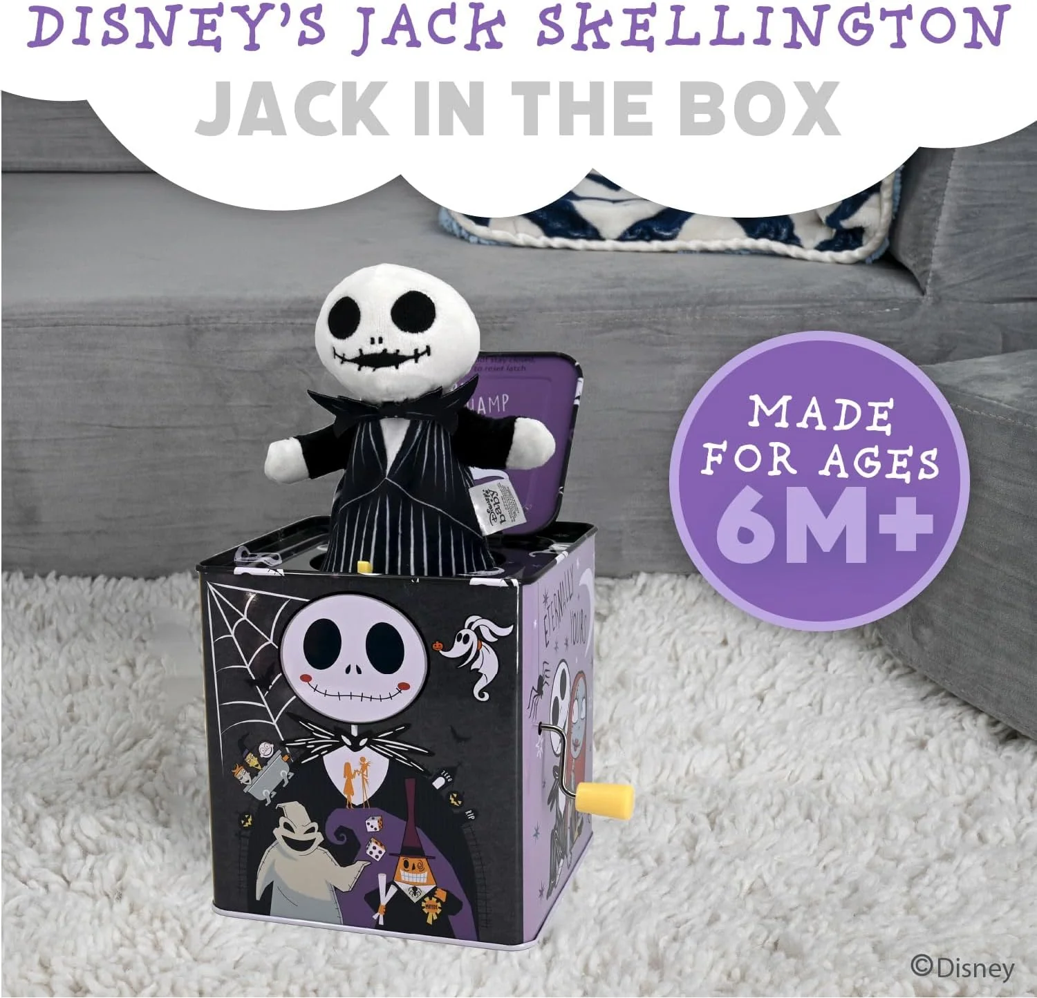 New Kids Preferred Disney Jack Skellington Jack-in-the-Box Musical Toy - Image 2