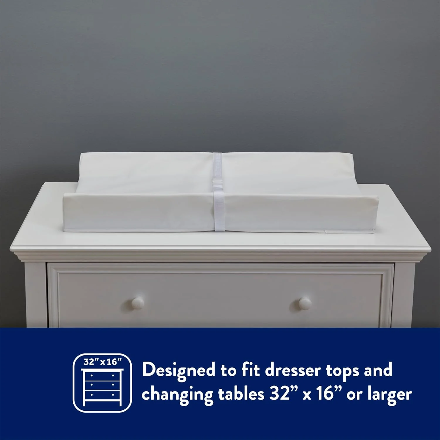 New Kolcraft Waterproof Contoured Wipeable Baby Diaper Changing Pad 16'x32' (White) - Image 3