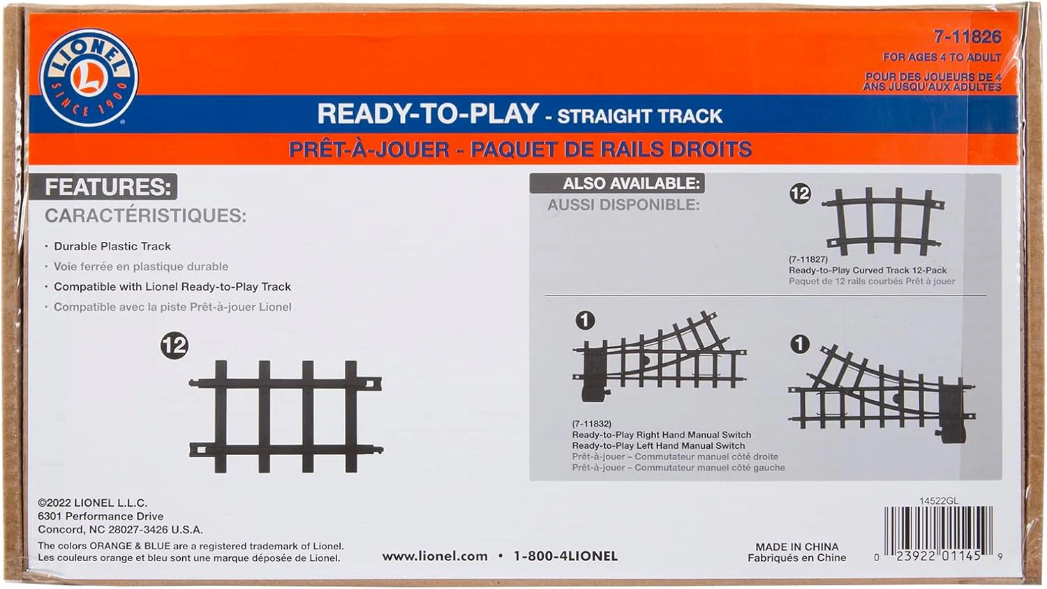 New Lionel Ready-to-Play 6-1/4-Inch Straight Track Pack 12-Piece (Black) - Image 3