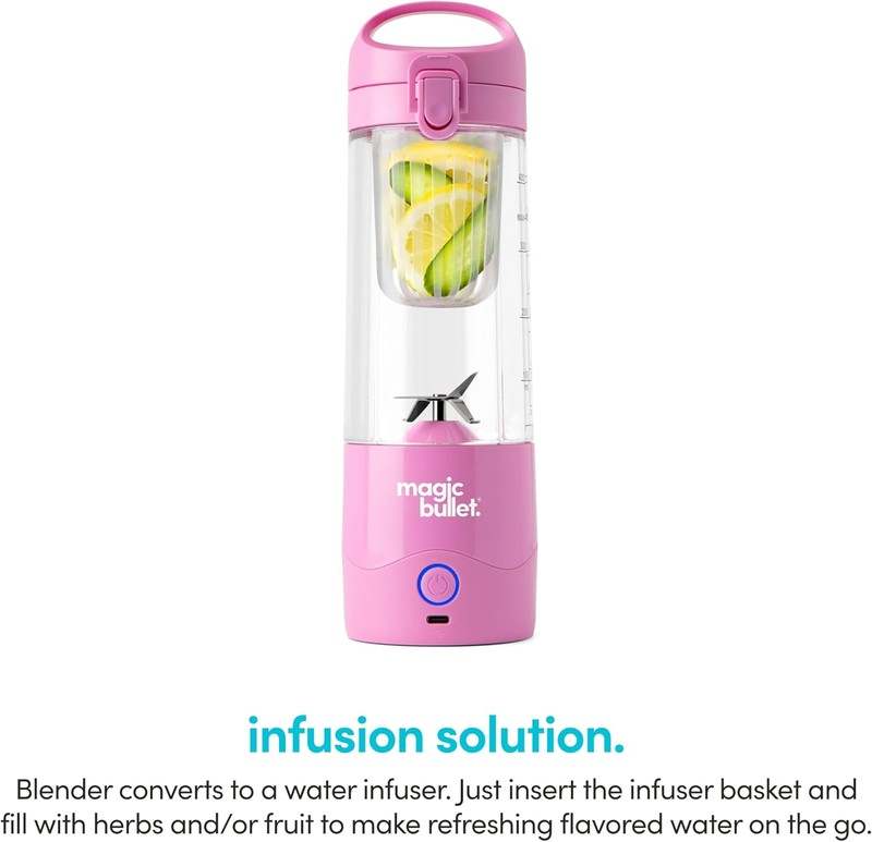 New Magic Bullet Single Speed 16 oz Portable Blender (Flamingo Pink) - Image 10