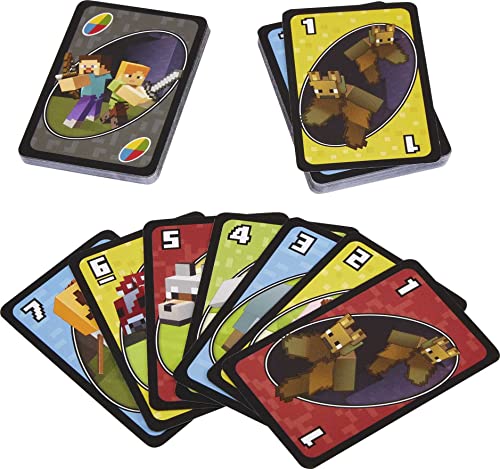 New Mattel Games UNO Card Game, Themed to Minecraft Video Game - Image 6