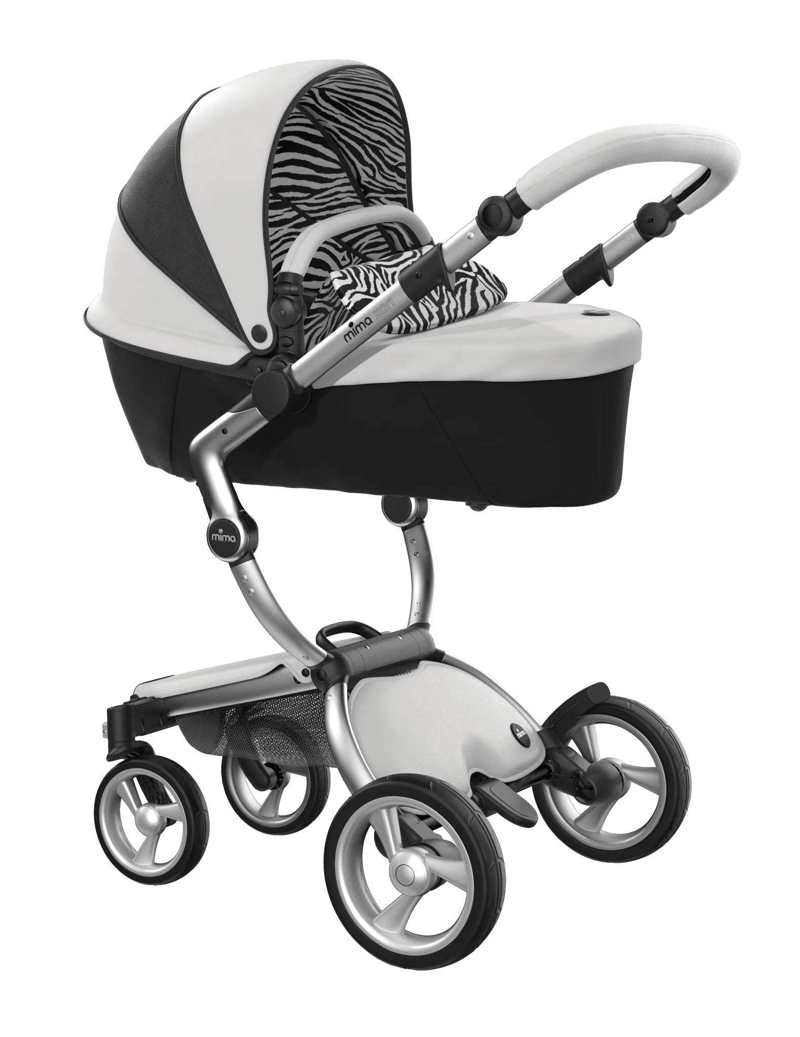 New Mima Xari 4G Complete Stroller (Limited Edition New York Zebra - Silver Chassis) - Image 2