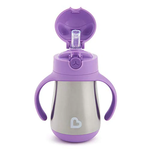 New Munchkin Cool Cat Sippy Cup with Straw for Toddlers 8 Ounce (Purple) - Image 5