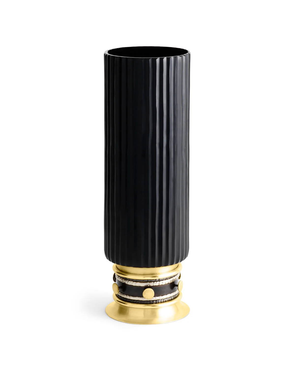 Michael Aram Naga Vase - Brass & Obsidian Glass
