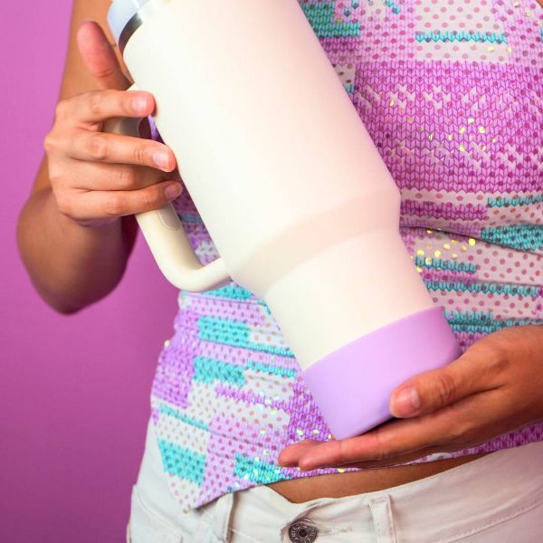 New Purple Silicone Bottle Boot: CharCharms Drinkware Accessory, Dishwasher-Safe for Hot & Cold Beverages - Image 3