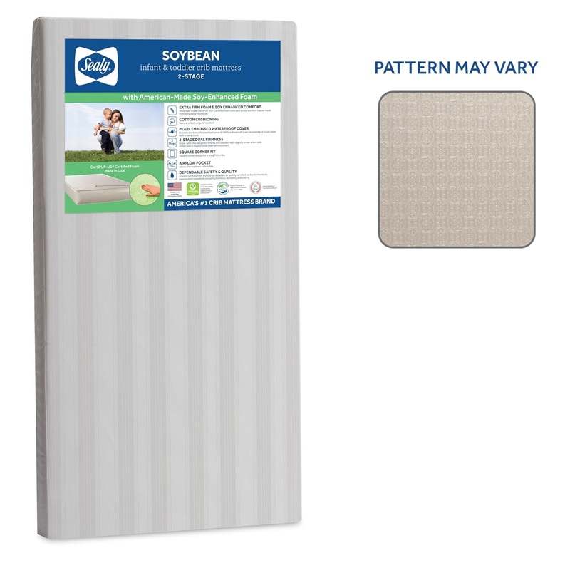 New Sealy Baby Soybean 2 Stage Crib Mattress plus Toddler Bed Fit (52X28") - Image 3