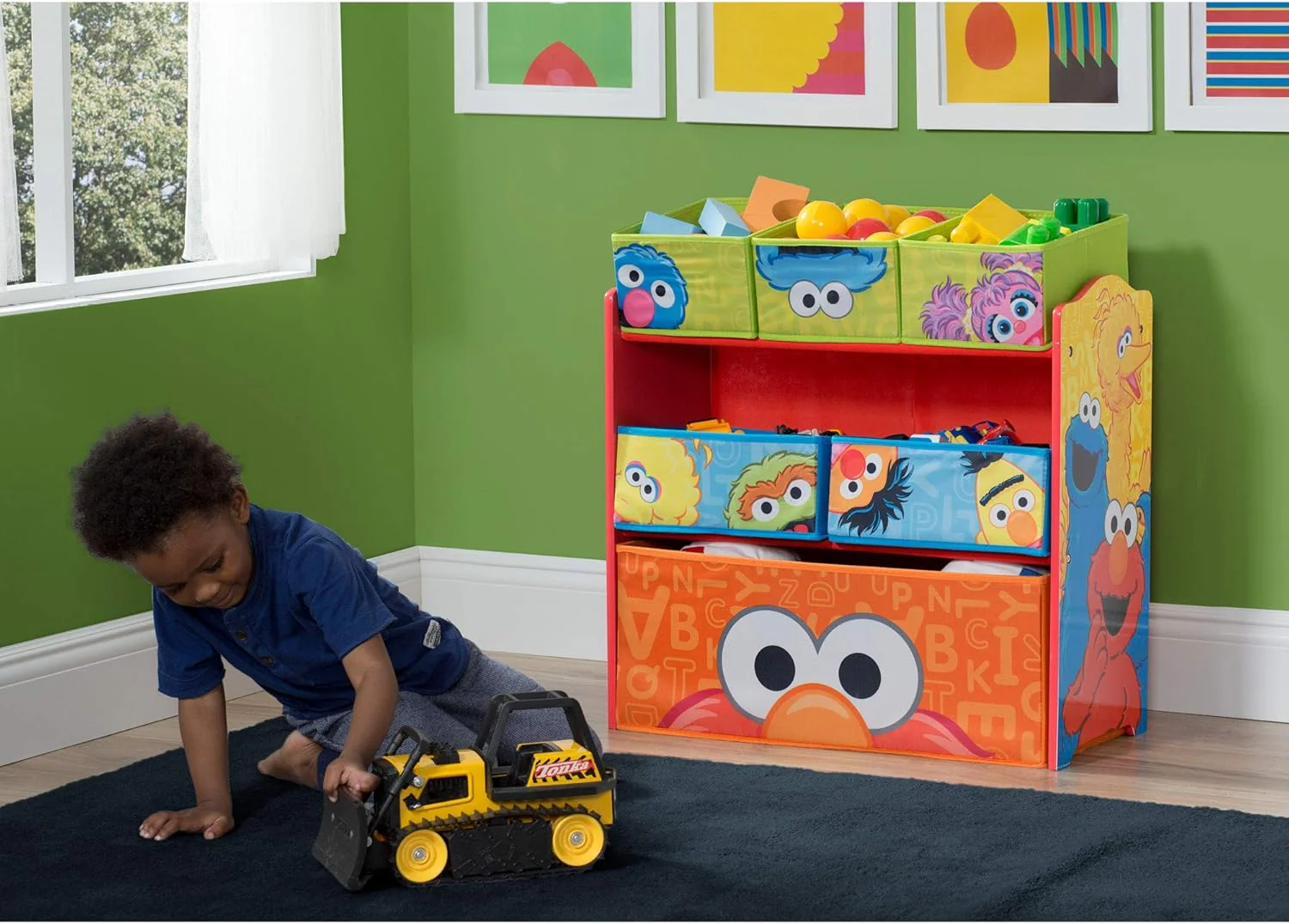 New Sesame Street 6 Bin Design and Store Toy Organizer by Delta Children - Image 7