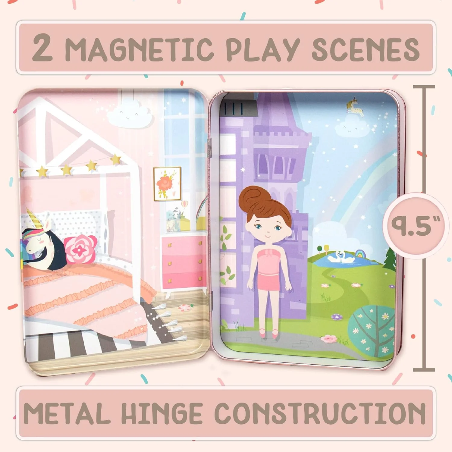 New Story Magic Dress-Up Dolls Magnetic Travel Playset (Pink) - Image 2