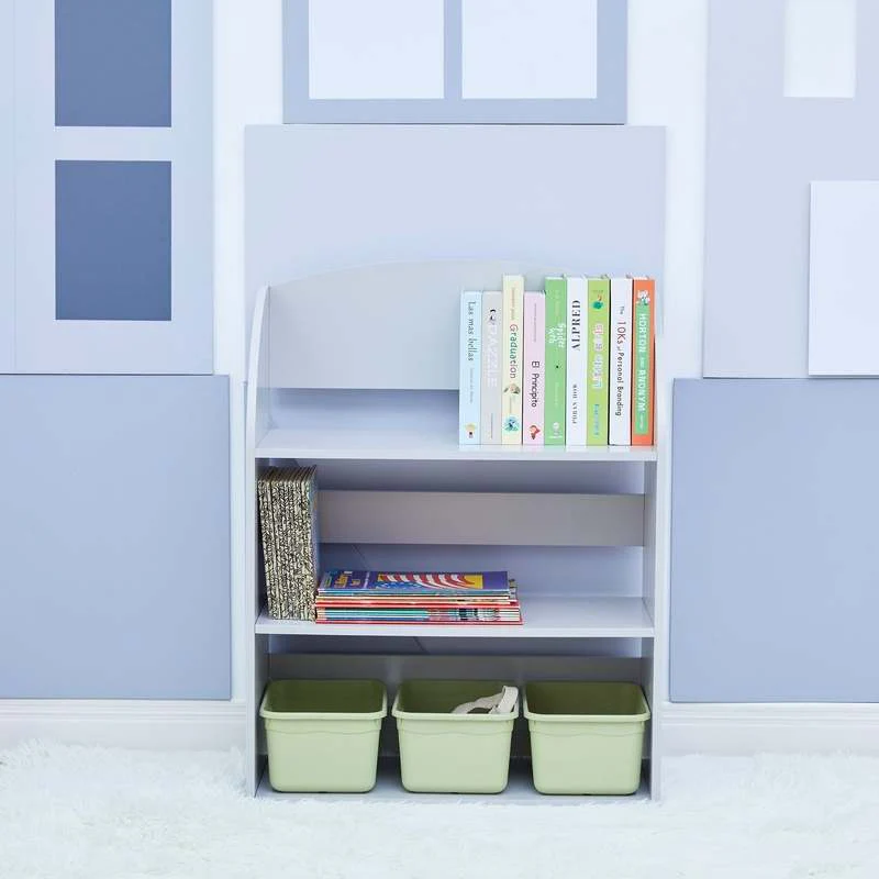 New Teamson Kids Fantasy Fields - Plain Kids 3 Shelf Bookcase (Grey) - Image 6