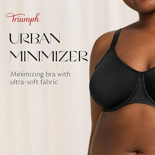 New Triumph Urban Minimizer Underwire Bra Minimizer Bra for Women Cup Sizes C-DD (Black) - Image 4