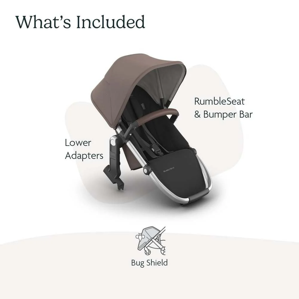 New UPPAbaby RumbleSeat V3 Second Lower Seat - Theo (Dark Taupe/Silver Frame/Chestnut Leather) - Image 3