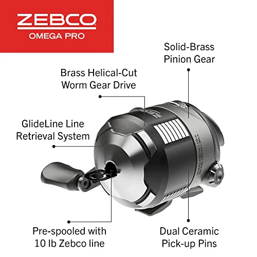 New Zebco Omega Pro Spincast Fishing Reel - Size 30 (Black) - Image 4