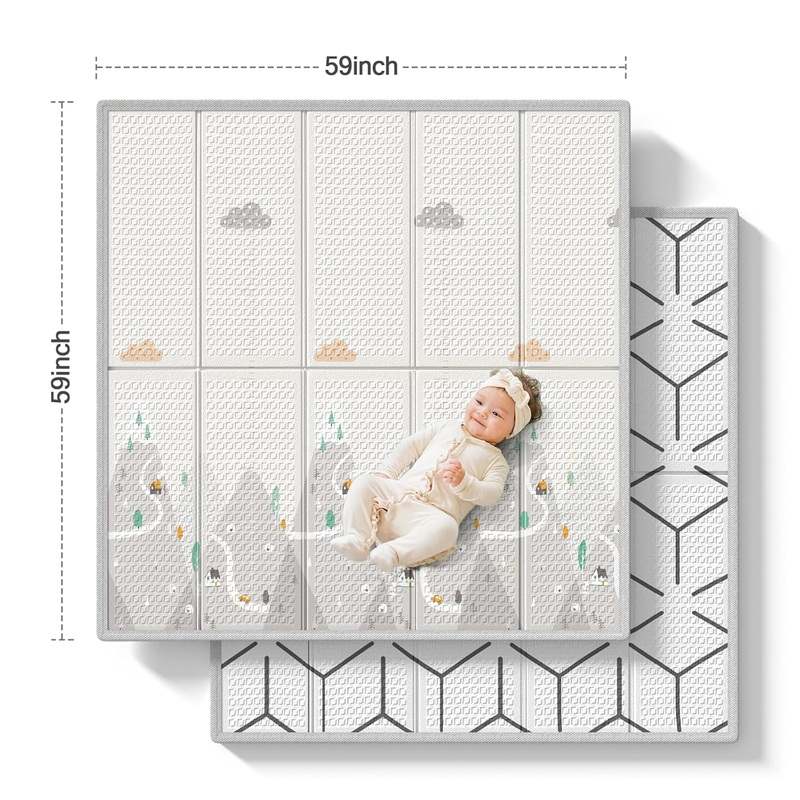 ZEEBABA Foldable Baby Play Mat (59"x59") - Image 2