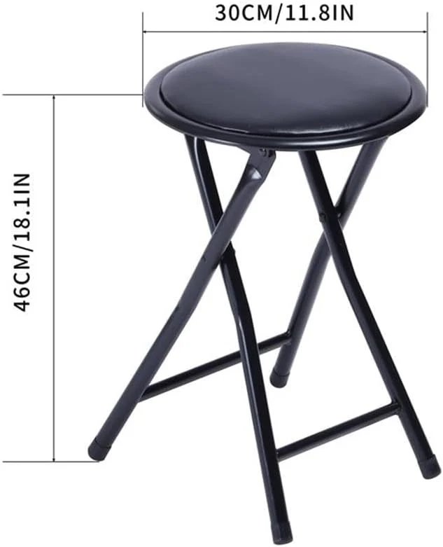 Pemberly Row Folding Chairs Set of 2 (Black) - Image 2