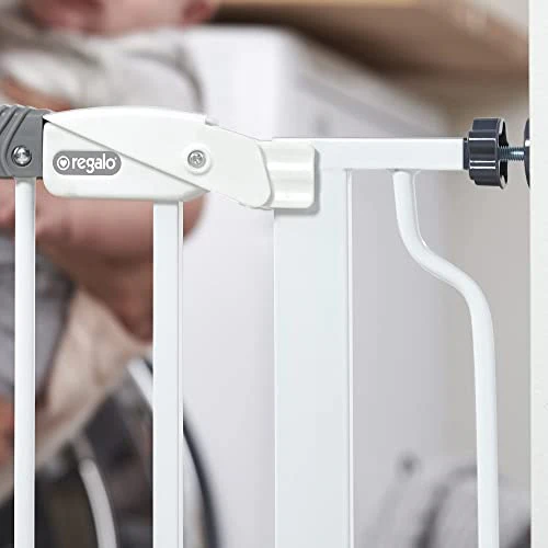 FINAL SALE New Regalo 30" Tall Easy Step Baby Gate Extra Wide 29" to 38.5" Wide (White) - Image 3