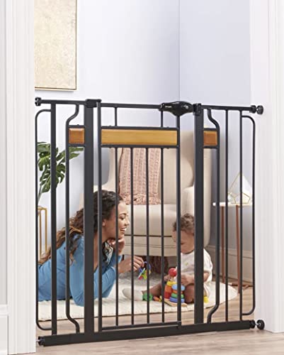 FINAL SALE Regalo Home Accents Extra Tall & Wide Baby Gate + Bonus Kit 30" to 42" Wide (Black)