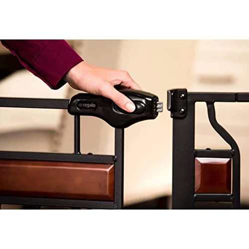 FINAL SALE New Regalo Home Accents Extra Tall & Wide Gate 30" to 41.5" Wide (Black Wooden) - Image 3