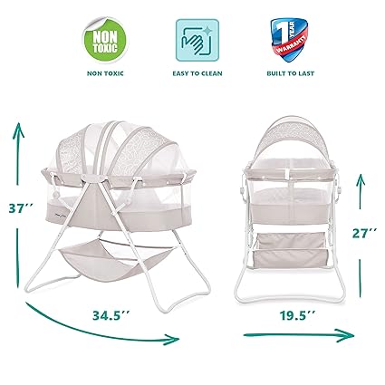 New Dream On Me Karley Bassinet (Cool Grey) - Image 3