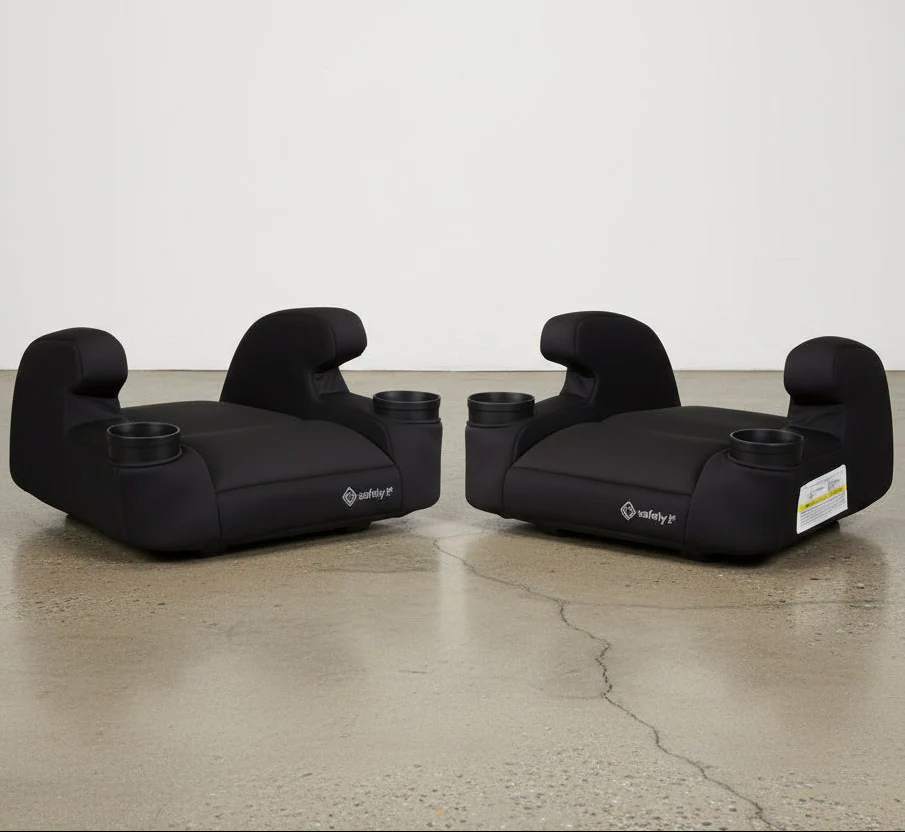 Safety 1st Comfort Ride Lite Lightweight Backless Booster Car Seat, 2-Pack (Pure Black)