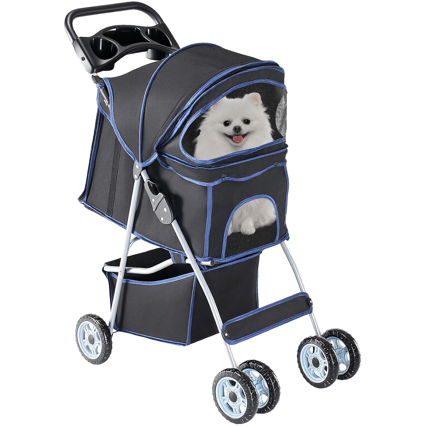 SMUG Pet Stroller for Dogs and Cats (Black)
