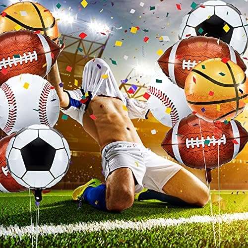 Sumind 20 Pieces Sports Foil Balloon Set Baseball Football Basketball Soccer Sports Game Party Decorations - Image 5