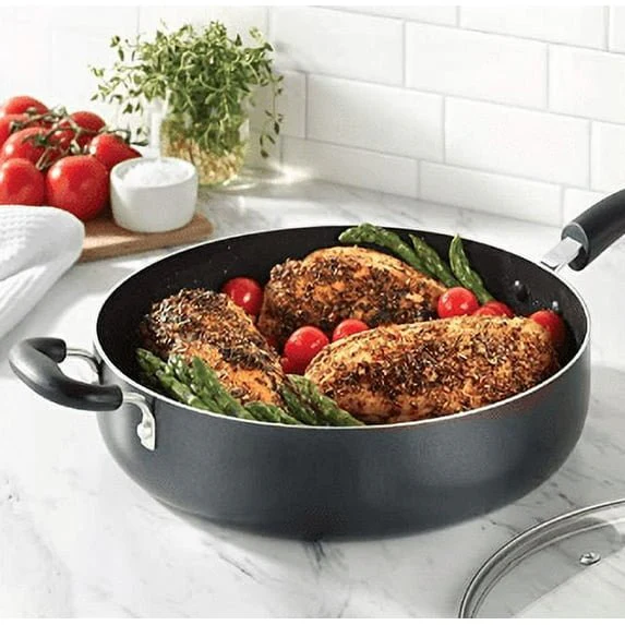 New T-Fal Culinaire Nonstick Jumbo Cooker with Lid (Black) - Image 2