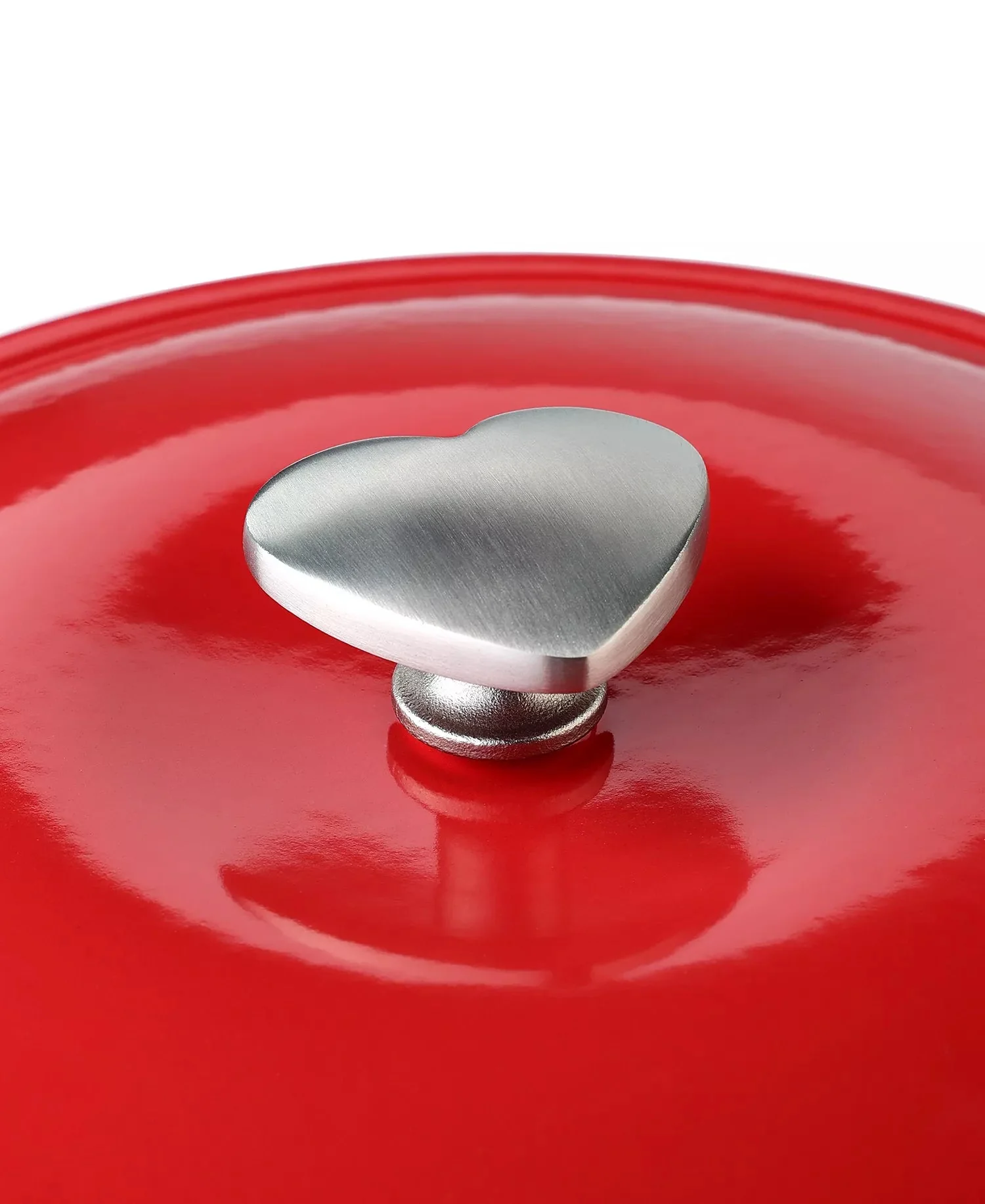 The Cellar Enamel Cast Iron Cookware Heart Silver-Tone Knob - Image 2
