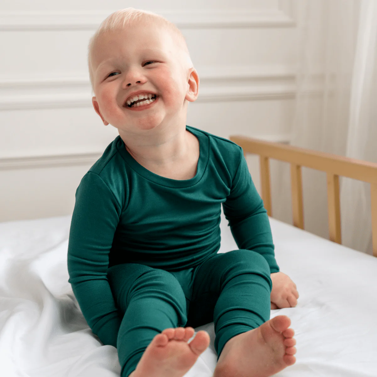 Toddler/Kids Bamboo Pajamas - Forest Green - Image 2