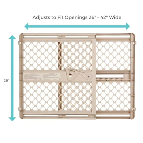 FINAL SALE Toddleroo Supergate Ergo Plastic Child Gate 26" Tall, 26" to 42" Wide (Sand) - Image 5