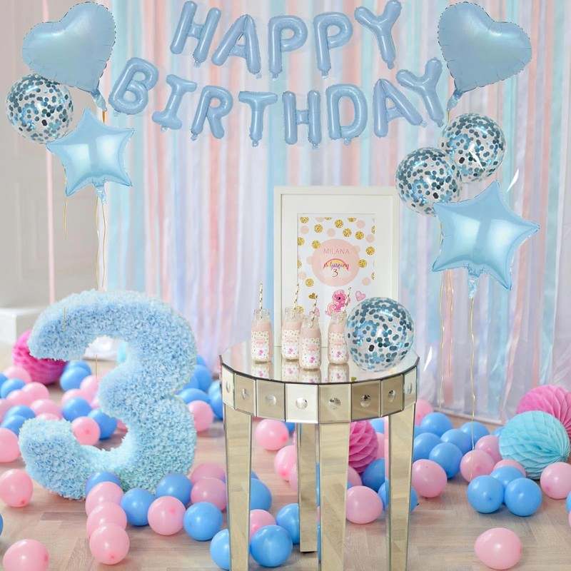 Weika 27 Pcs Birthday Decorations (Light Blue) - Image 3