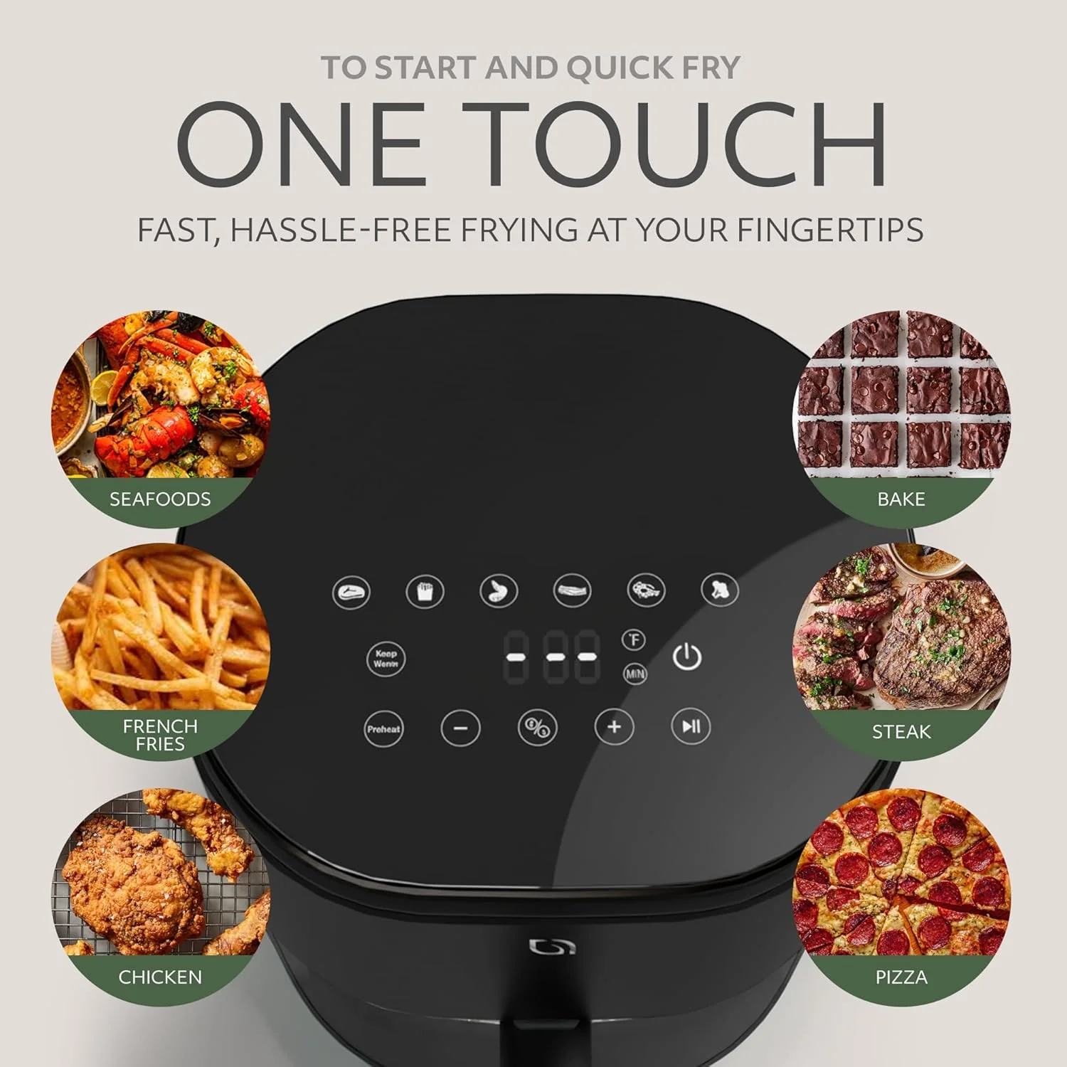 WILLOW Eco Series 6-in-1 Air Fryer - 5 Quart Glass Basket (Black) - Image 3