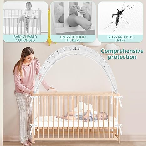 Zkaitoy Pop Up Crib Tent (White) - Image 3