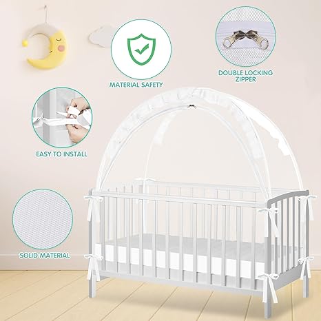 Zkaitoy Pop Up Crib Tent (White) - Image 4