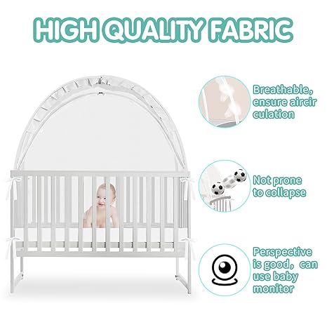 Zkaitoy Pop Up Crib Tent (White) - Image 6